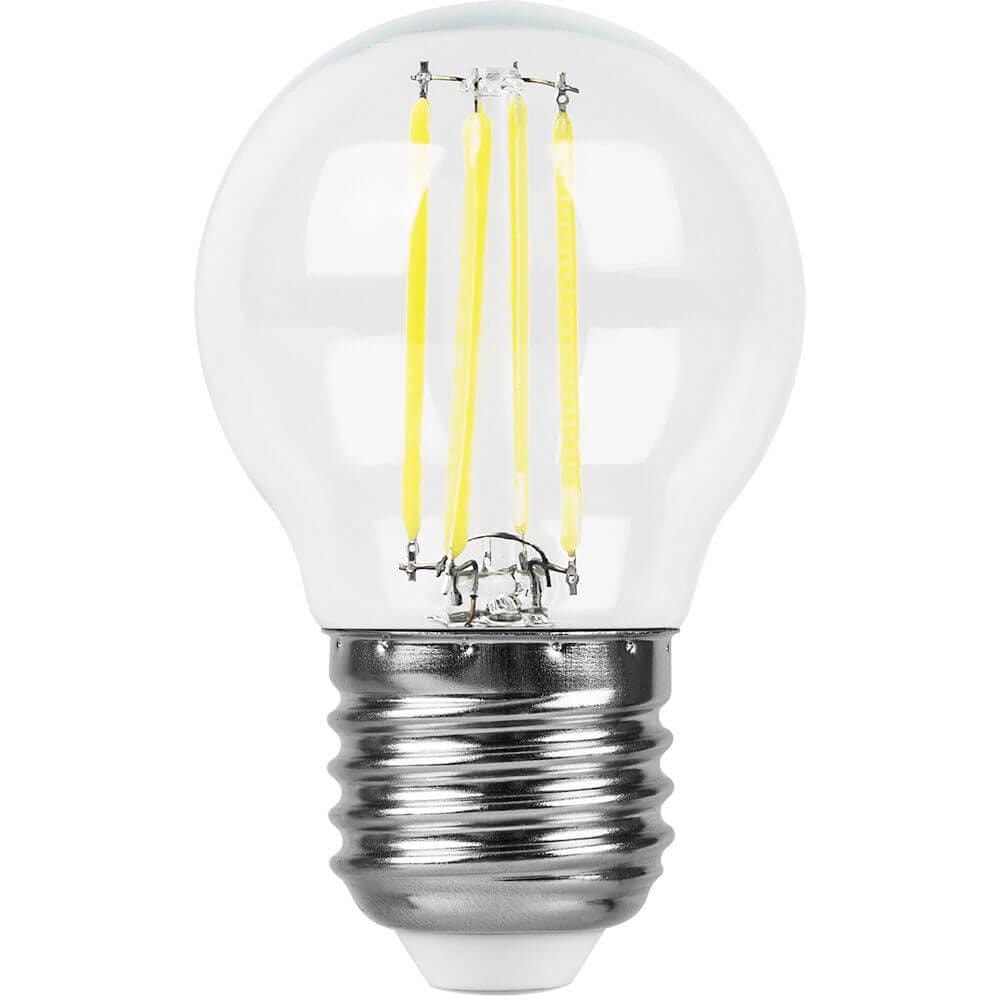 Лампа светодиодная филаментная Feron E27 11W 2700K Шар Прозрачная LB-511 38015