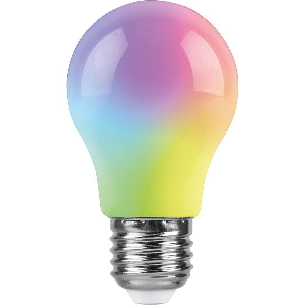 Лампа светодиодная Feron E27 3W RGB матовая LB-375 38118