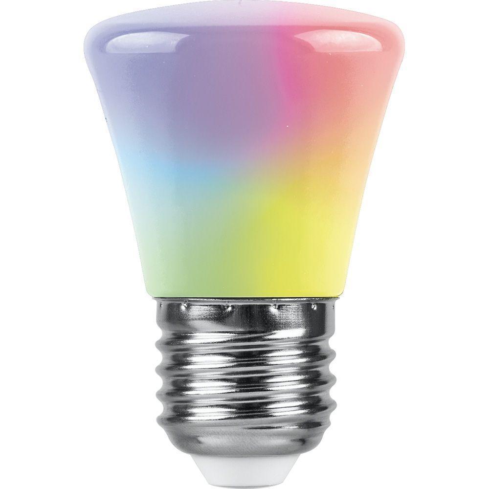 Лампа светодиодная Feron E27 1W RGB матовая LB-372 38128