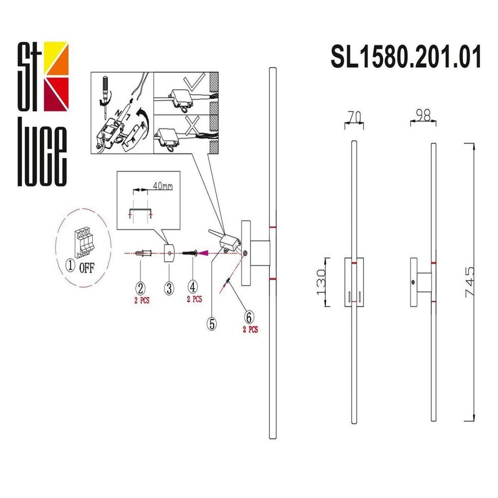 Настенный светодиодный светильник ST Luce Ralio SL1580.201.01
