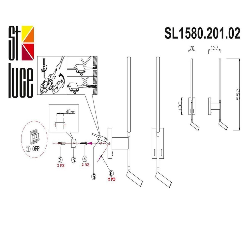 Настенный светодиодный светильник ST Luce Ralio SL1580.201.02