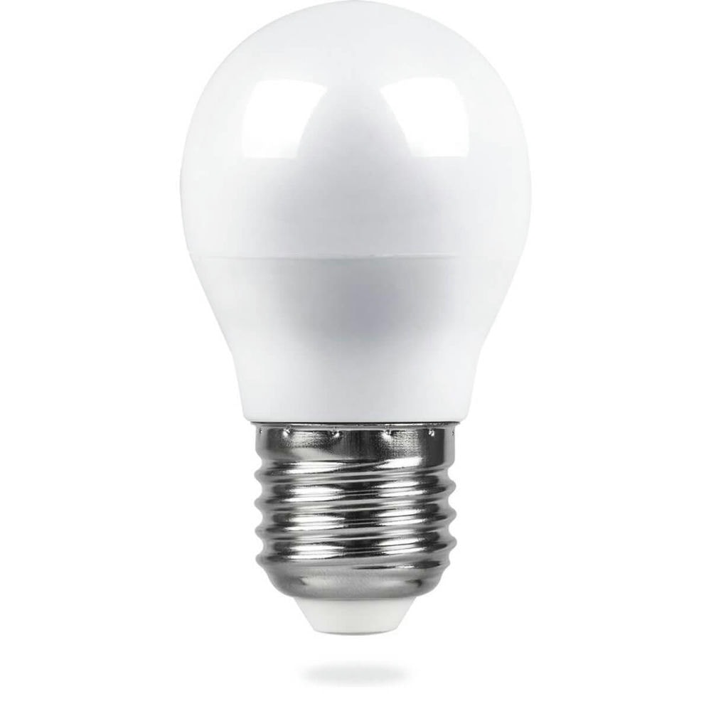 Лампа светодиодная Feron E27 5W 4000K Шар Матовая LB-38 25405