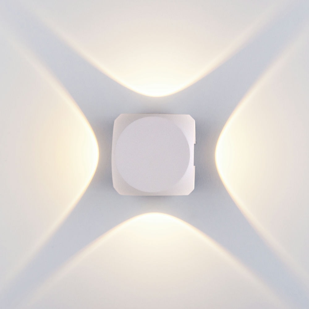 Уличный настенный светодиодный светильник CUBE 1504 TECHNO LED белый