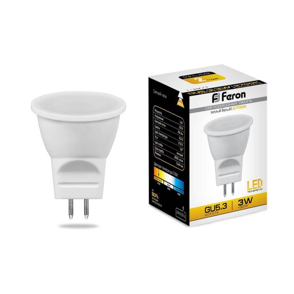 Лампа светодиодная Feron G5.3 3W 2700K матовая LB-271 25551